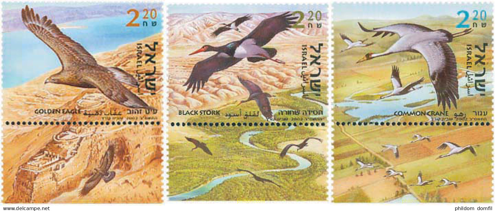 328701 MNH ISRAEL 2002 AVES DEL VALLE DEL JORDAN - Unused Stamps (without Tabs)