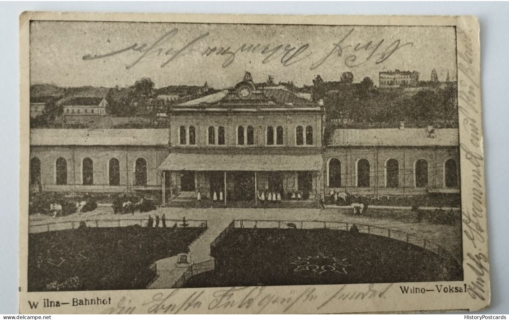 Wilna, Bahnhof, Voksal, Vilnius, Deutsche Feldpost, 1916 - Litouwen