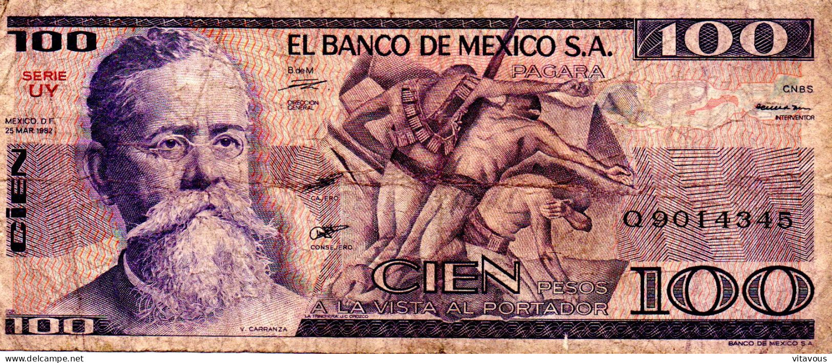 MEXIQUE Billet Banque Banknote 100 PESOS - Mexique