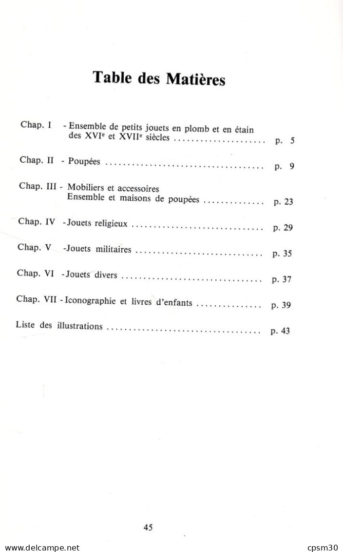 Livre, Le JOUET en FRANCE dans les Musées, Musée historique de Lyon (Musée Gadagne) 1987