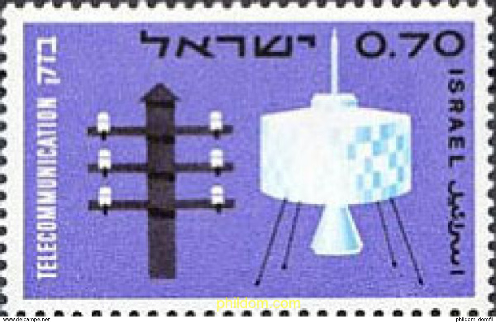 128984 MNH ISRAEL 1965 CENTENARIO DE LA UNION INTERNACIONAL DE TELECOMUNICACIONES - Neufs (sans Tabs)