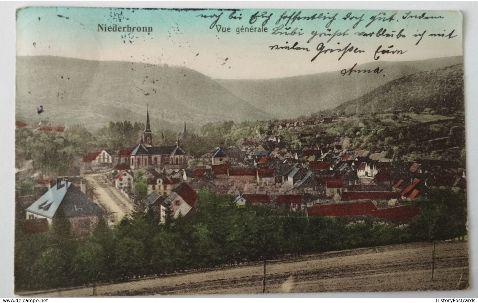 Niederbronn, Gesamtansicht, Elsass-Lothringen, 1915 - Elsass