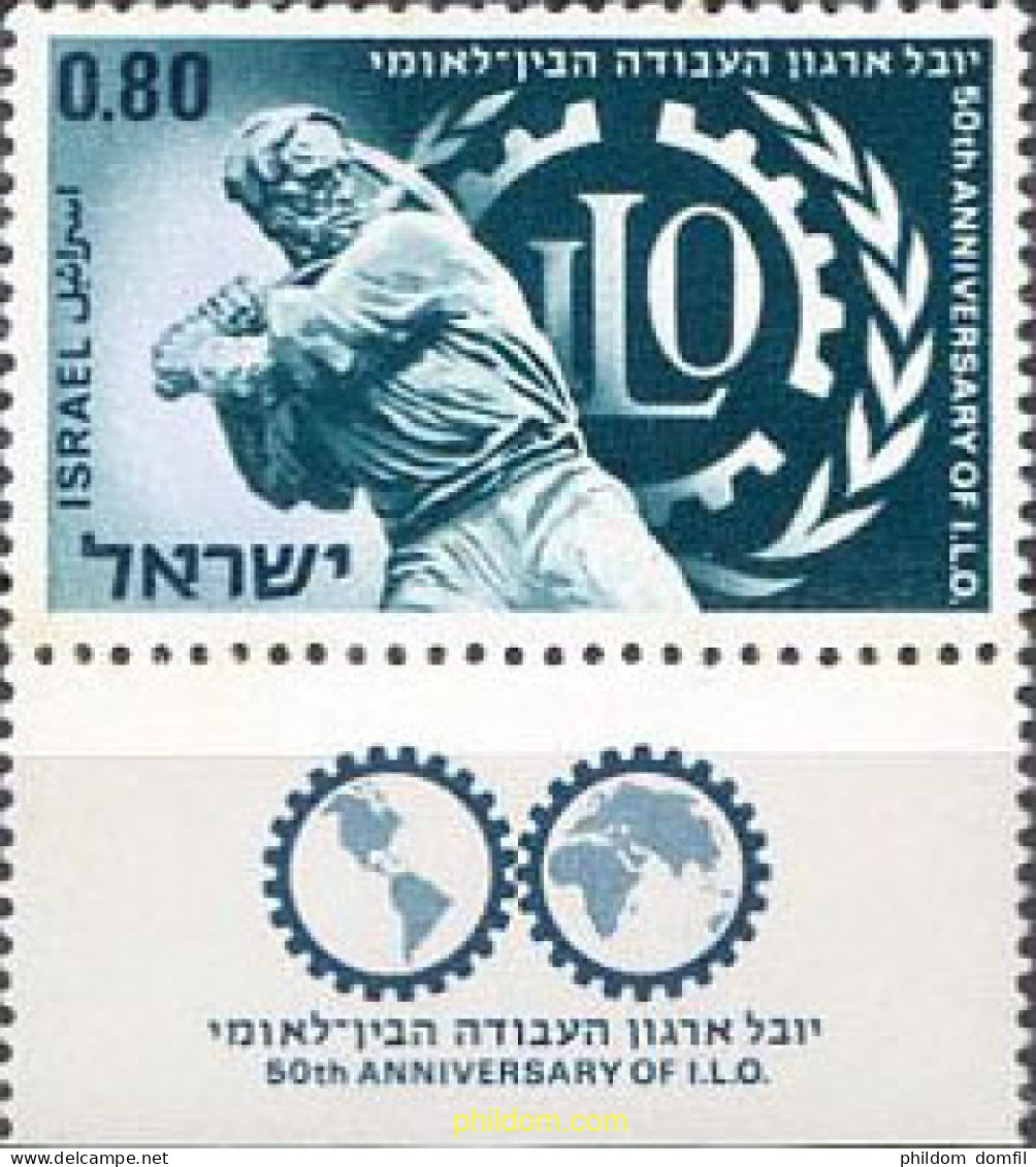 327803 MNH ISRAEL 1969 50 ANIVERSARIO DE LA ORGANIZACION INTERNACIONAL DEL TRABAJO - Neufs (sans Tabs)