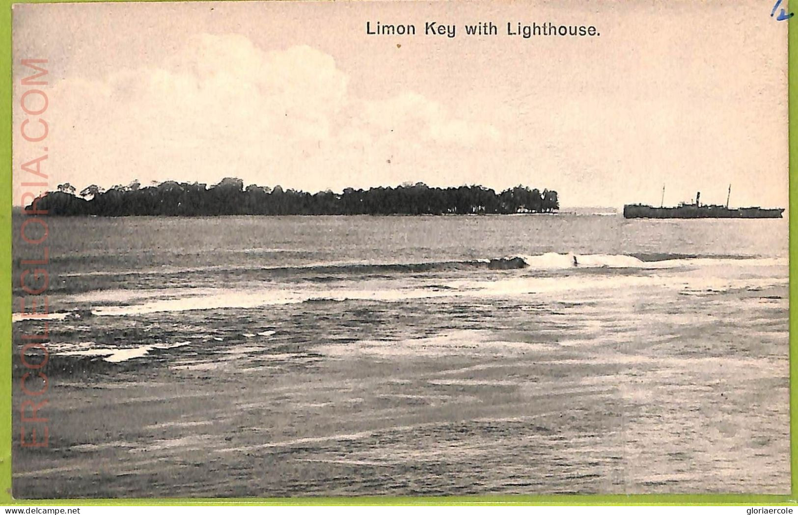 Aa6061 - COSTA RICA - Vintage Postcard  - Limon Key With Lighthouse - Costa Rica