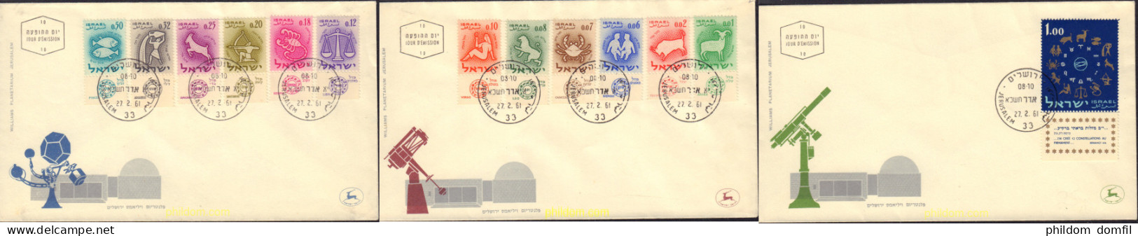 441604 MNH ISRAEL 1961 SIGNOS DEL ZODIACO - Ongebruikt (zonder Tabs)