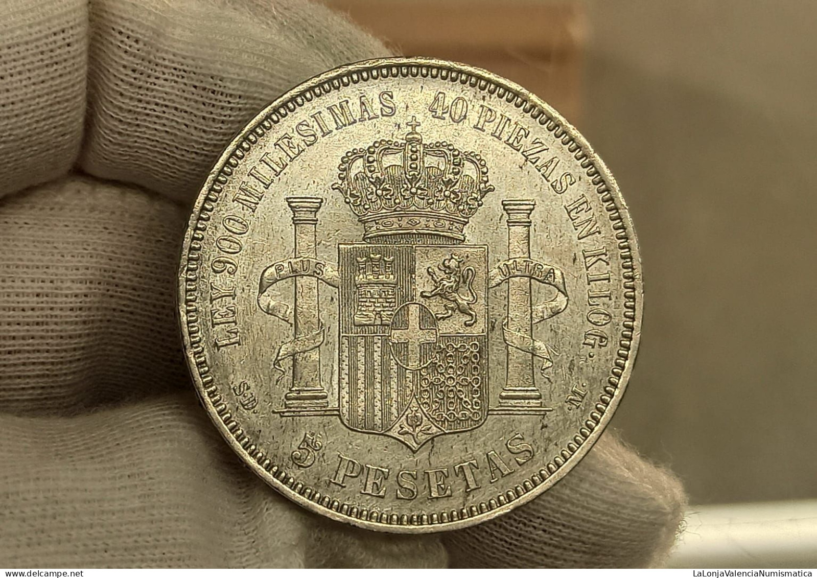 España Spain Amadeo I - Duro 5 Pesetas 1871 *71 SDM Km 666 Plata - Otros & Sin Clasificación