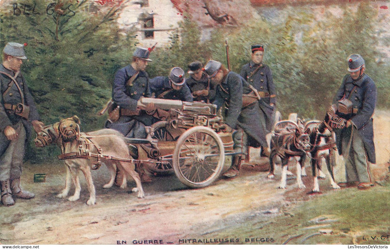 MILITARIA - En Guerre - Mitrailleuses Belges - Colorisé - Carte Postale Ancienne - Other Wars