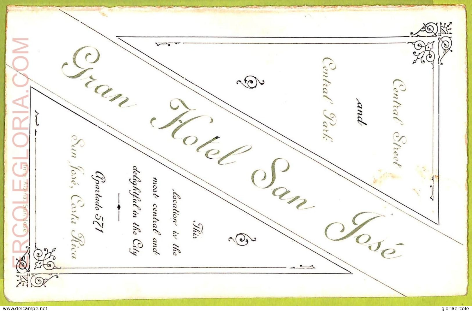 Aa6075 - COSTA RICA - Vintage HOTEL ADVERTISING card, San Jose - Costa Rica