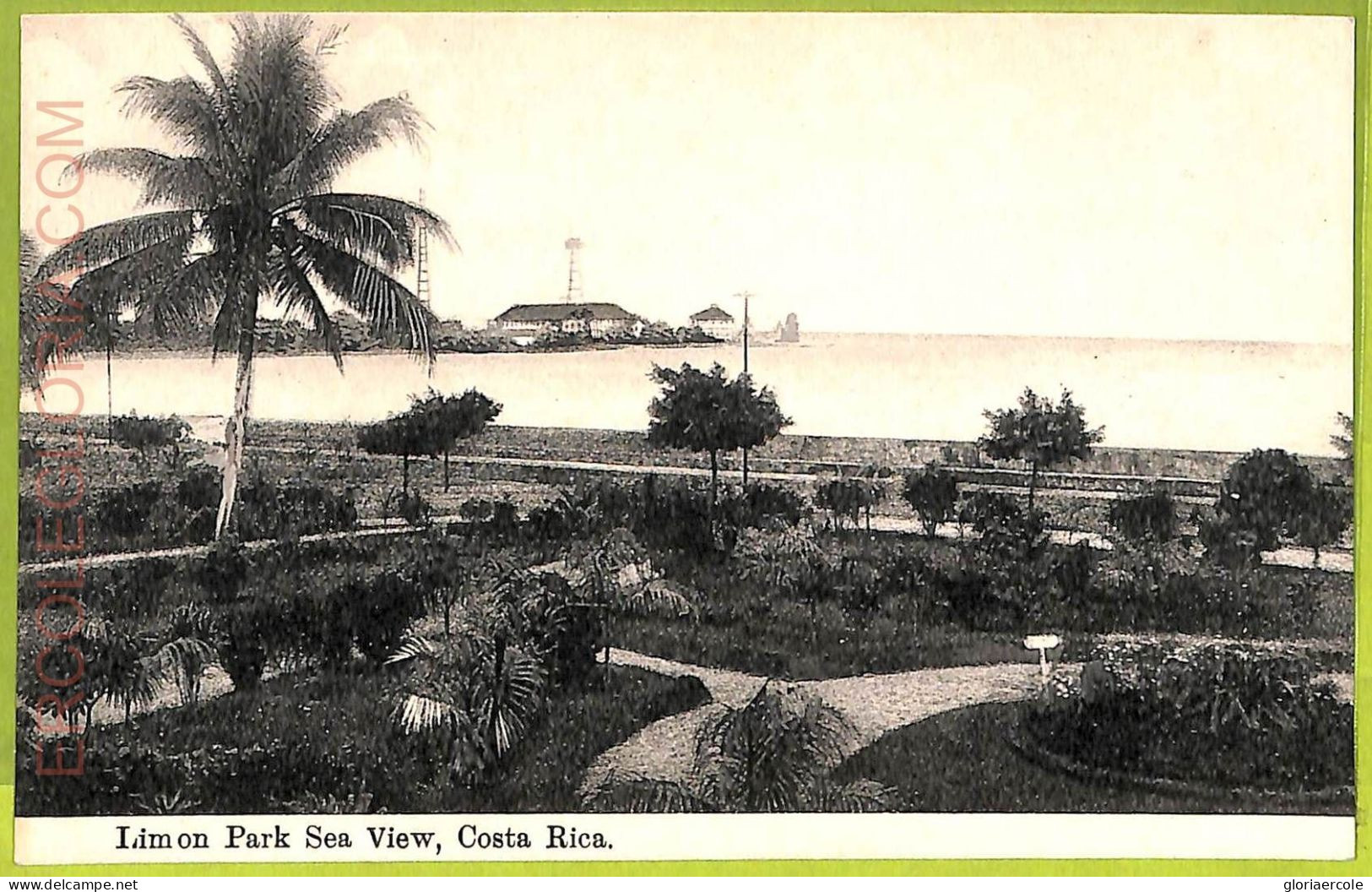 Aa6091 - COSTA RICA - Vintage Postcard  - Limon Park Sea View - Costa Rica