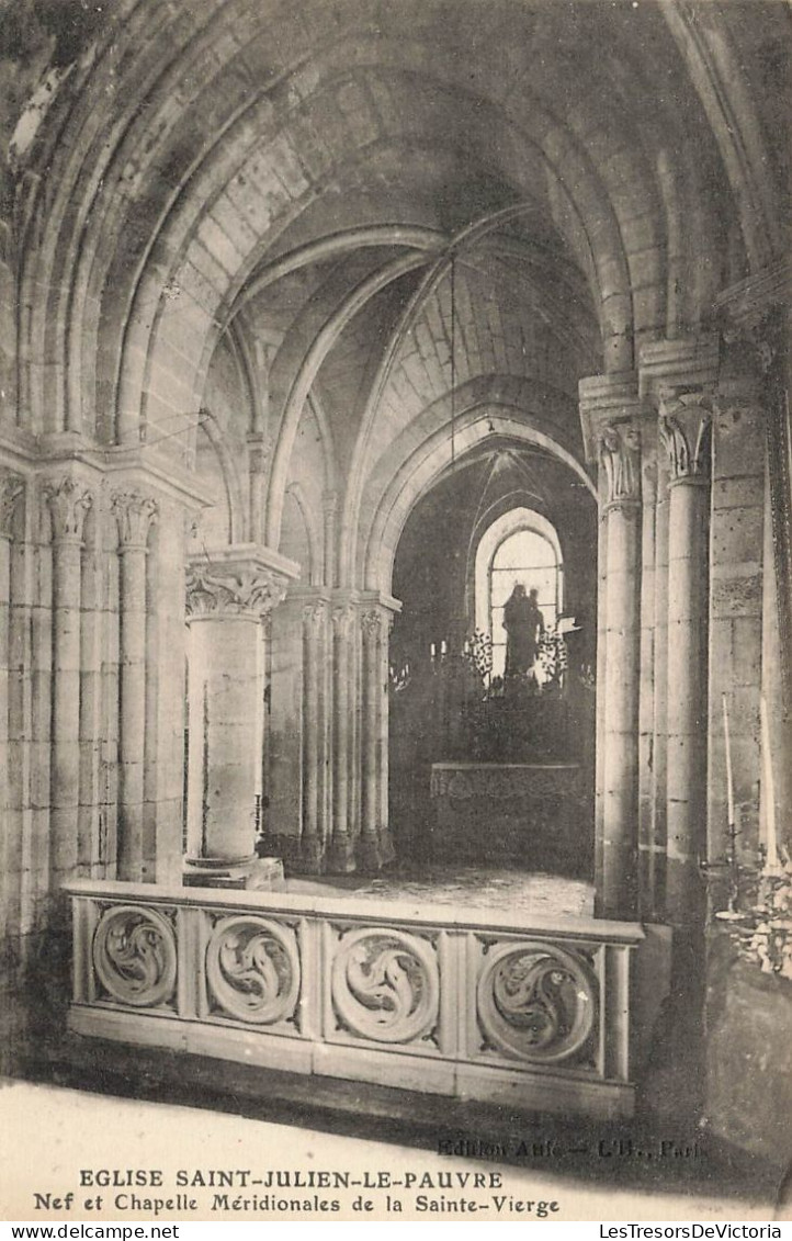 FRANCE - Paris - Eglise Saint Julien Le Pauvre - Nef Et Chapelle Méridionales De La Sainte Vierge Carte Postale Ancienne - Kerken