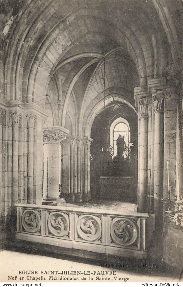 FRANCE - Paris - Eglise Saint Julien Le Pauvre - Nef Et Chapelle Méridionales De La Sainte Vierge Carte Postale Ancienne - Eglises