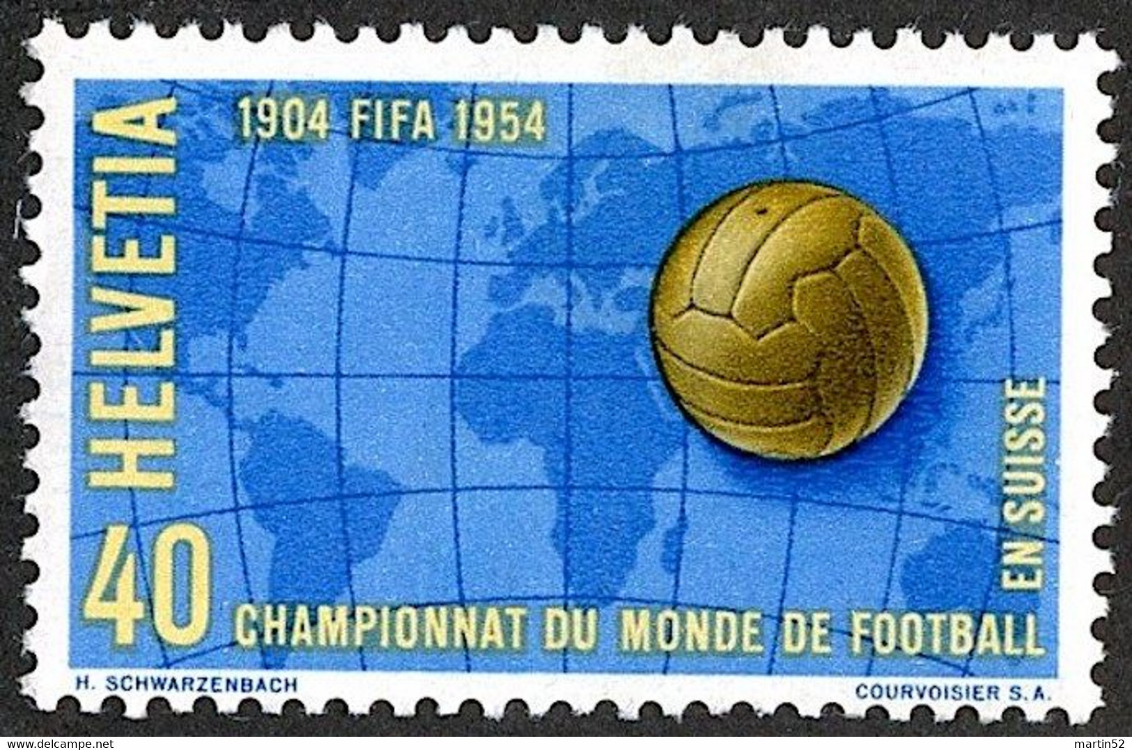 Schweiz Suisse 1954: Coupe FIFA / Fussball-WM Bern Zu 319 Mi 596 Yv 547 ** Postfrisch MNH (Zu CHF 4.00) - 1954 – Svizzera