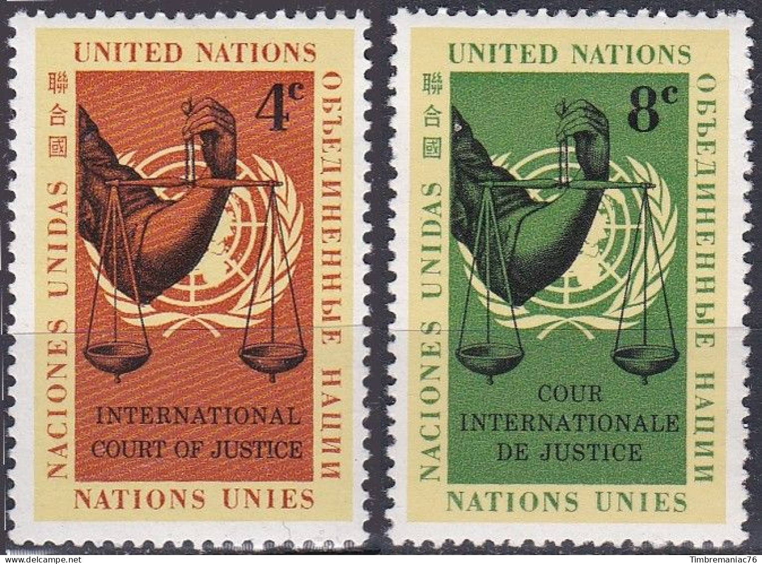 Nations Unies N.Y. 1961 YT 84-85 Neufs - Unused Stamps