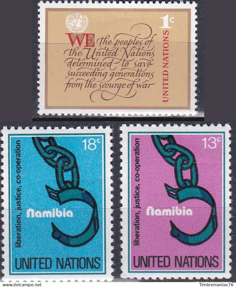 Nations Unies N.Y. 1978 YT 283 Et 288-289 Neufs - Nuevos