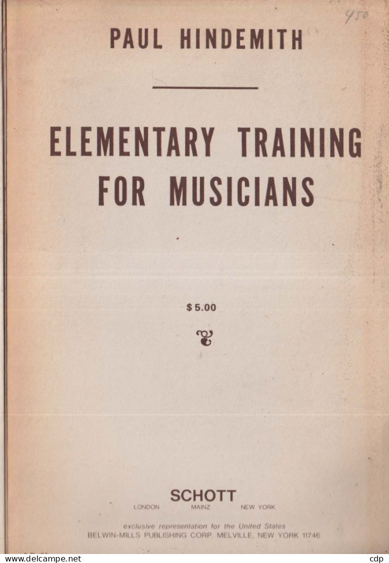 Elementary Training For Musicians   Hindemith - Kultur