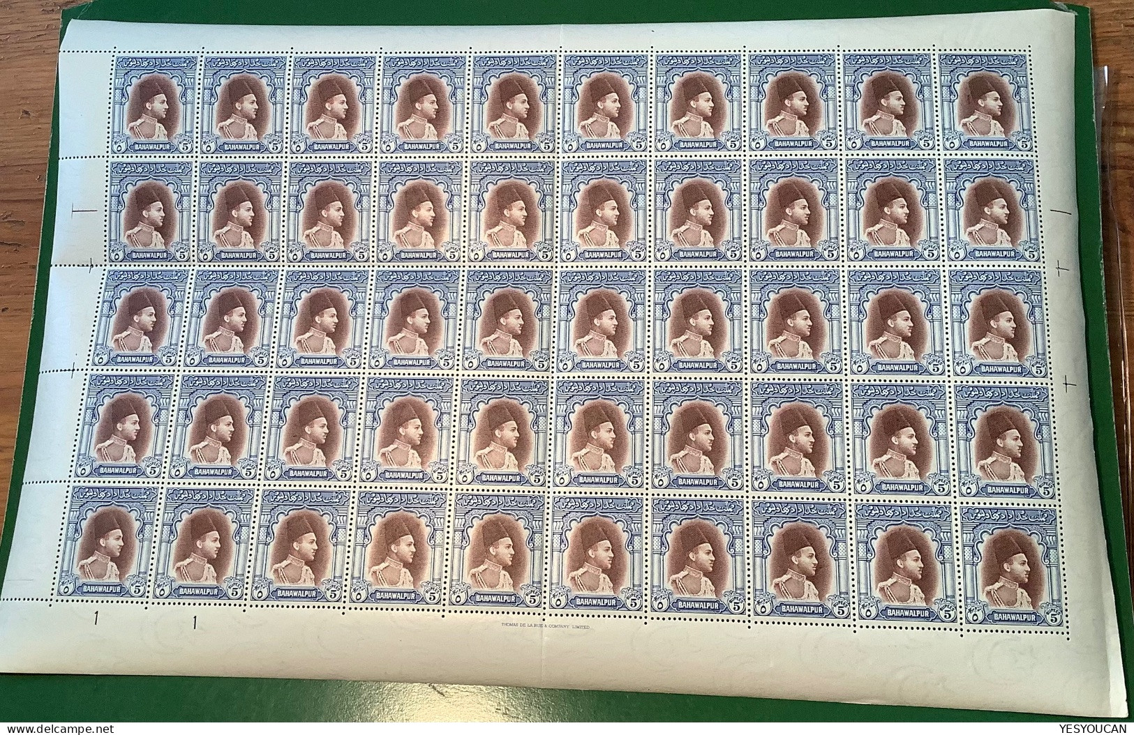 Pakistan-Bahawalpur 1948/1949 rare & superb full sheet set MNH** Y&T 22-25, SG35-38 (India feudatory state