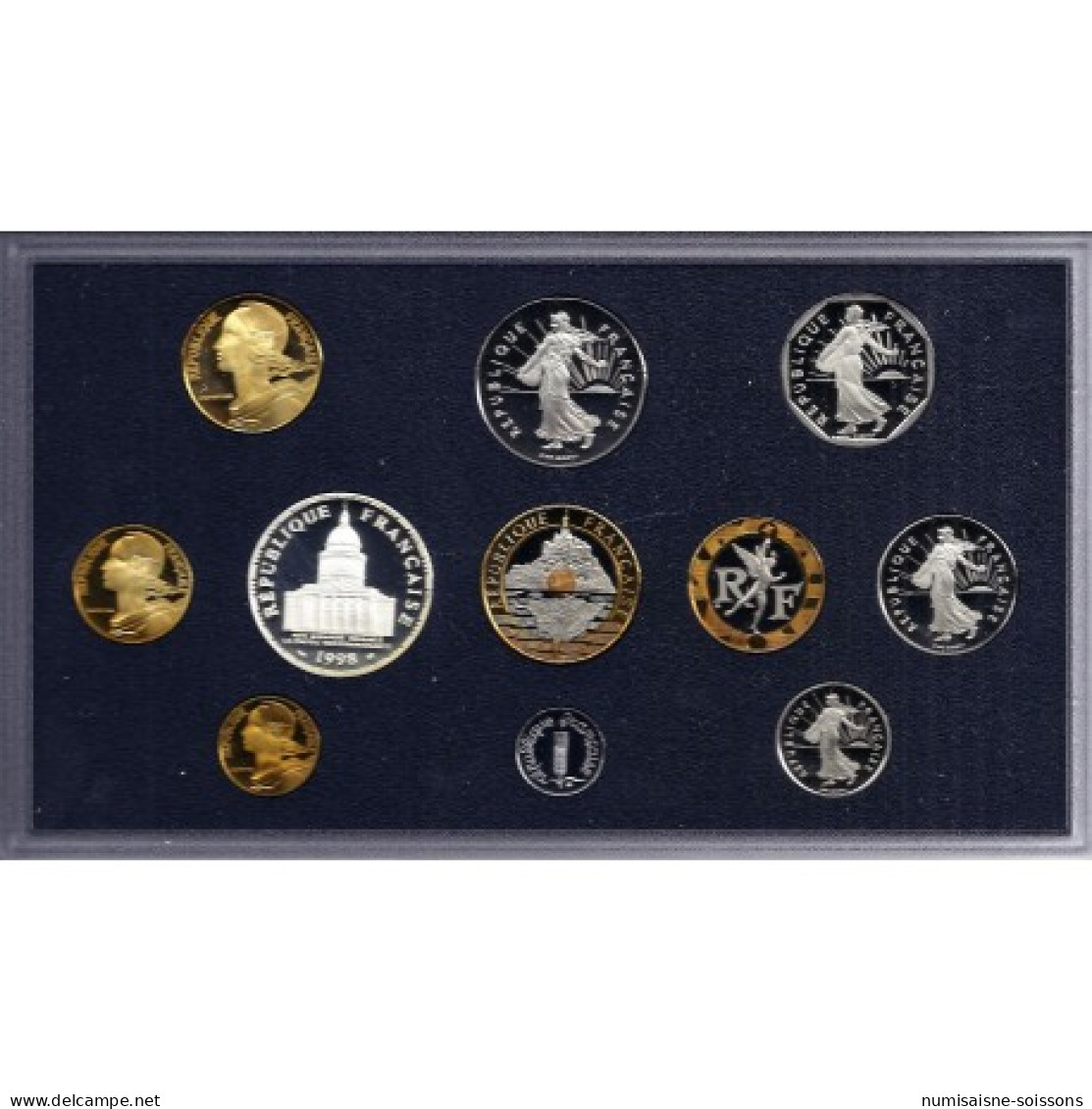 FRANCE - COFFRET BELLE EPREUVE 1998 - 5 Centimes 3 Plis - 11 PIECES - MONNAIE De PARIS - BE - Otros & Sin Clasificación