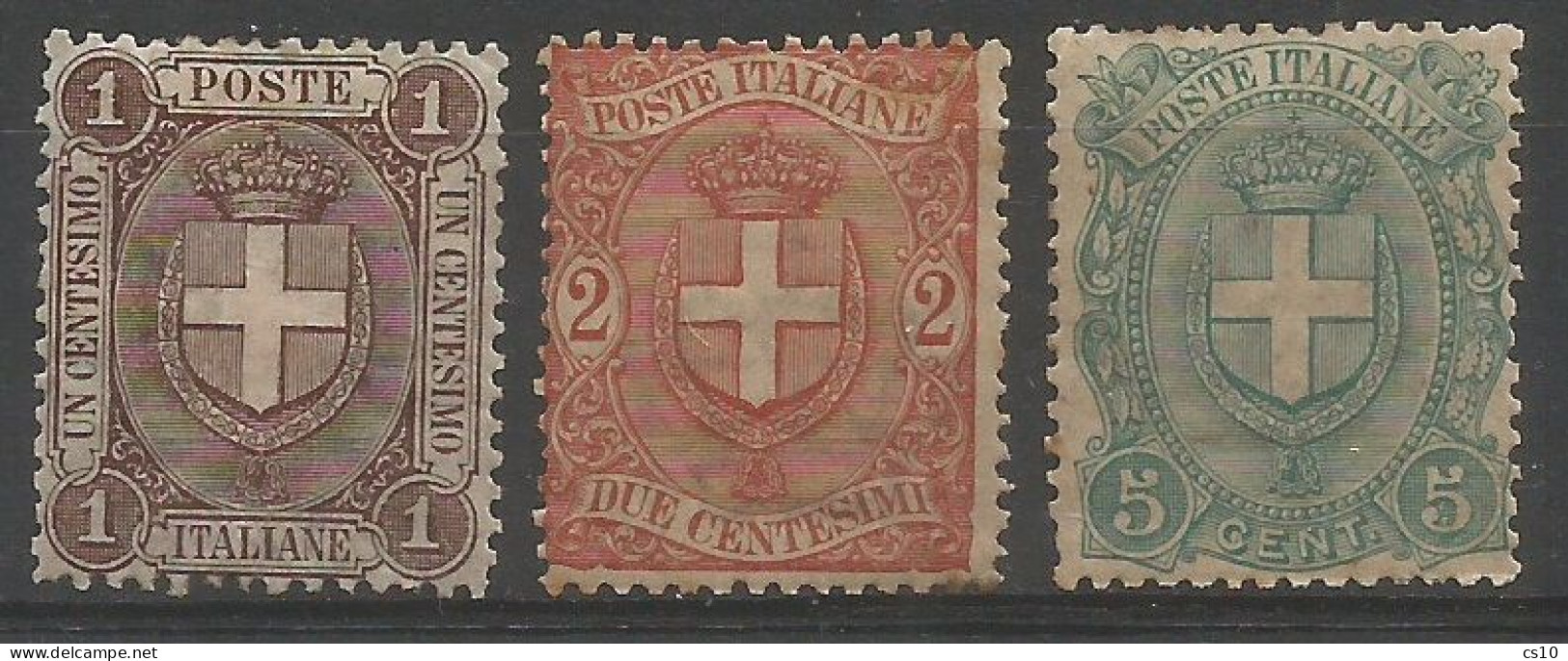 Italy Kingdom Umberto I° - 1896/97 Stemma Savoia Coat Of Arms # 65/67 MVLH *TL Leggerissima (2e5c)  Good CENTERING - Nuovi