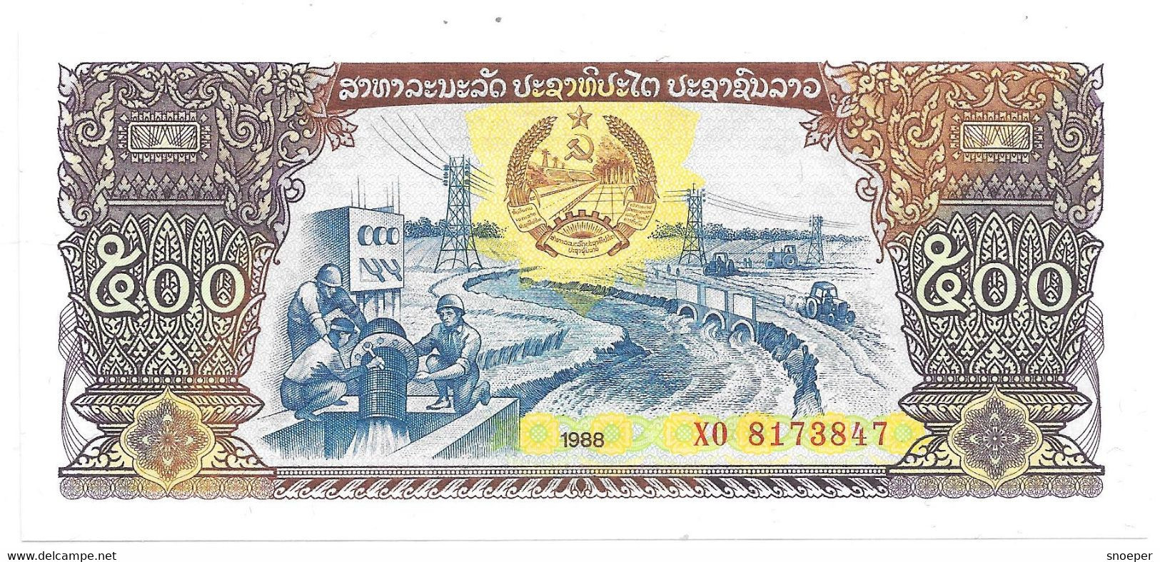 *laos 500 Kip 1988  31 Unc - Laos