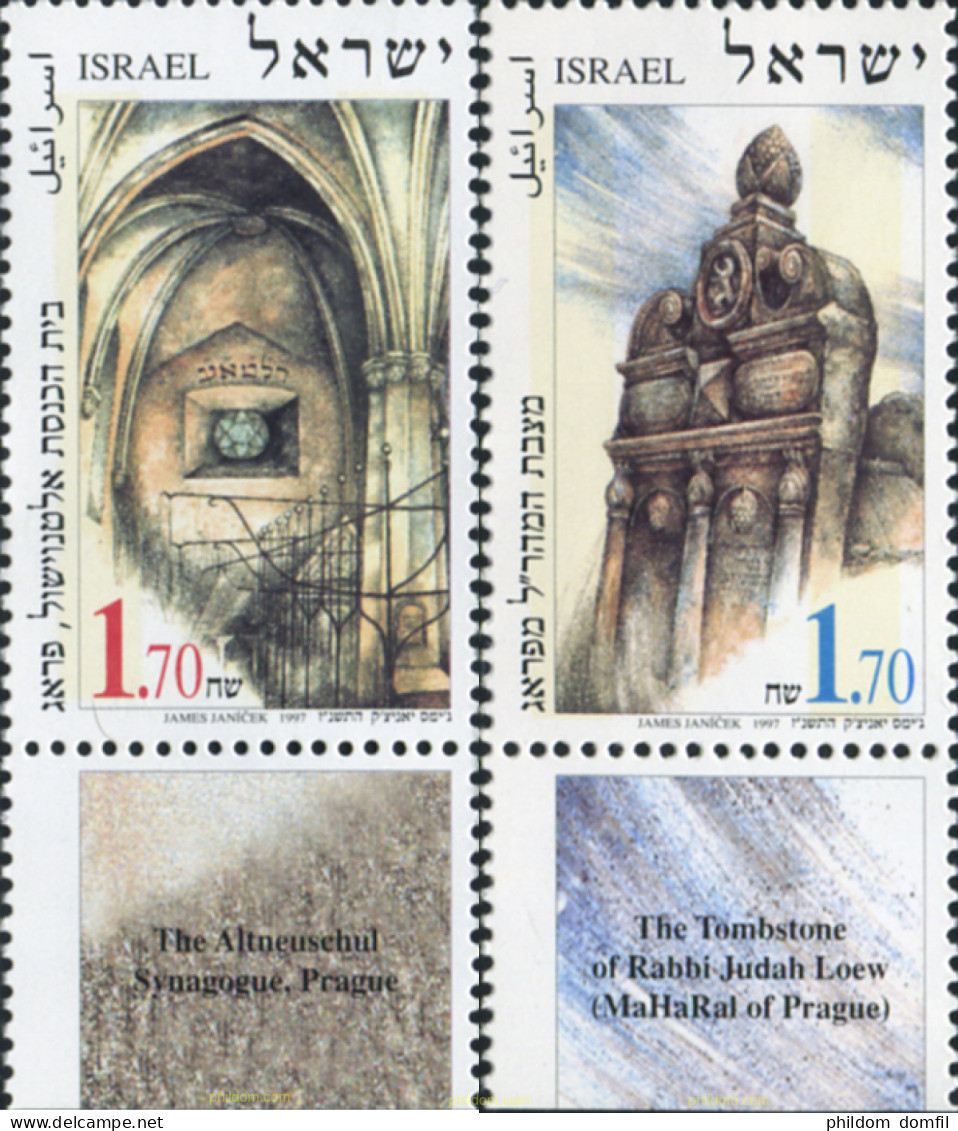 328586 MNH ISRAEL 1997 MONUMENTOS JUDIOS EN PRAGA - Nuevos (sin Tab)