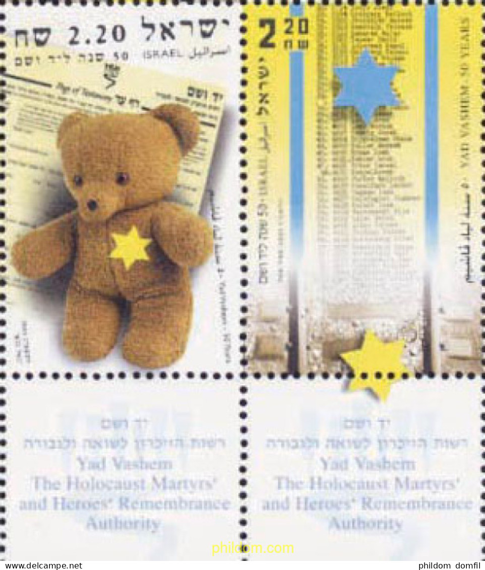 135191 MNH ISRAEL 2003 50 ANIVERSARIO DEL YAD VASHEM - Neufs (sans Tabs)