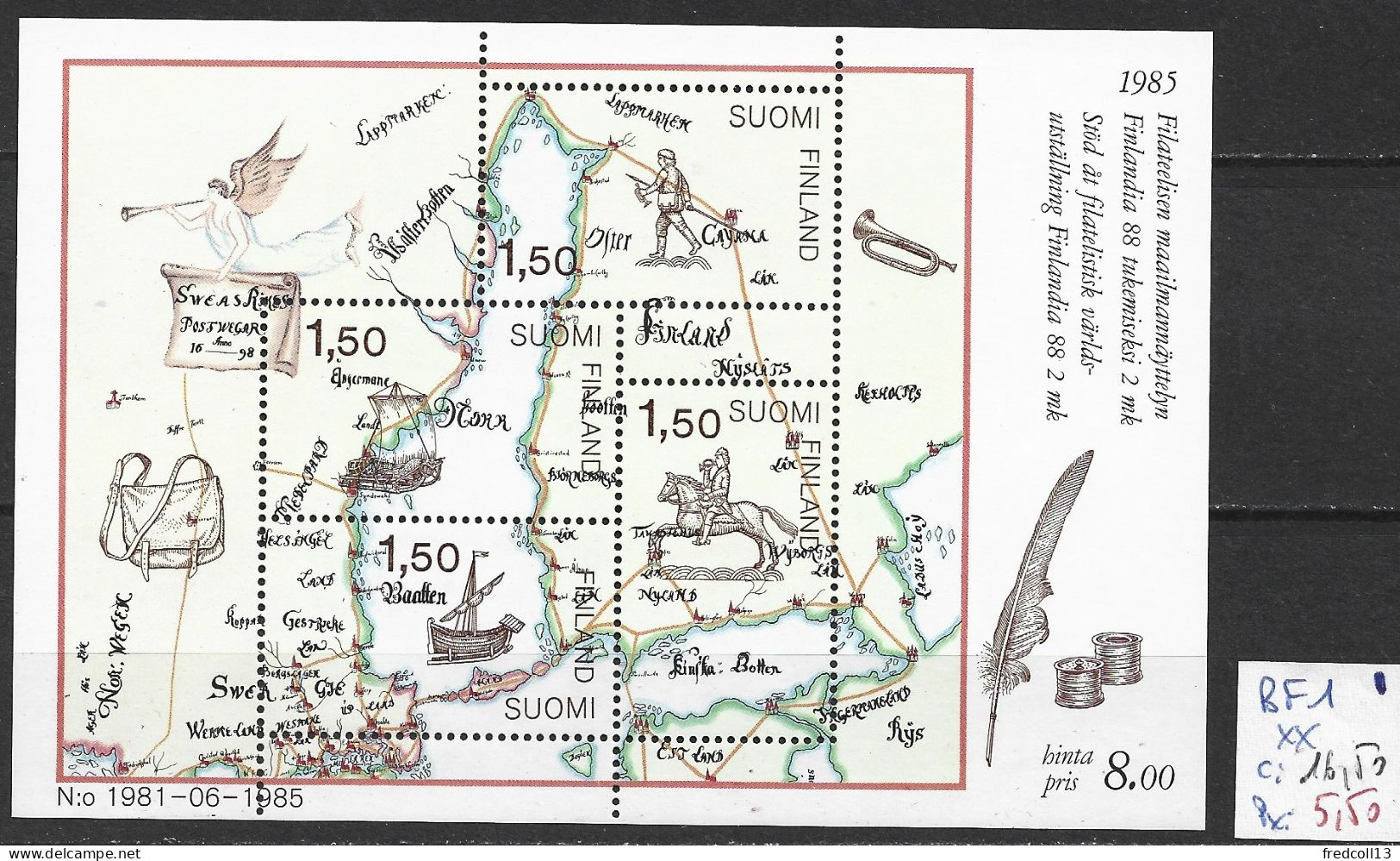 FINLANDE BF 1 ** Côte 16.50 € - Blocchi E Foglietti