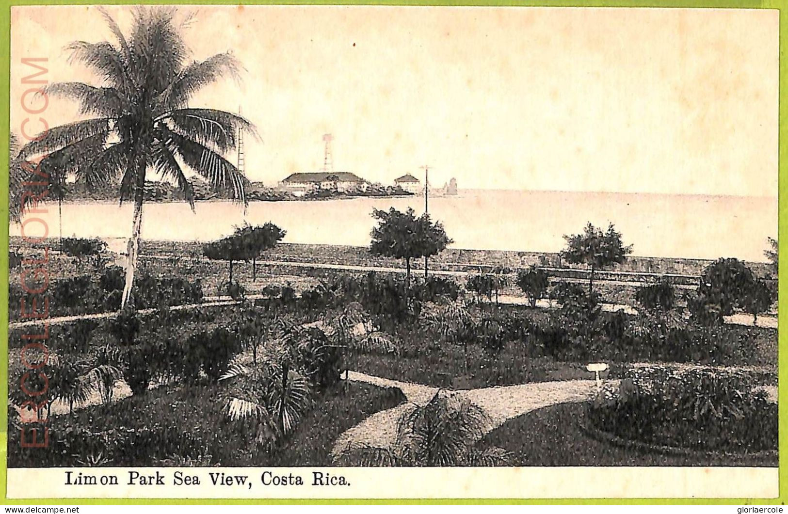 Aa6121 - COSTA RICA - Vintage Postcard - Limon Park Sea View - Costa Rica