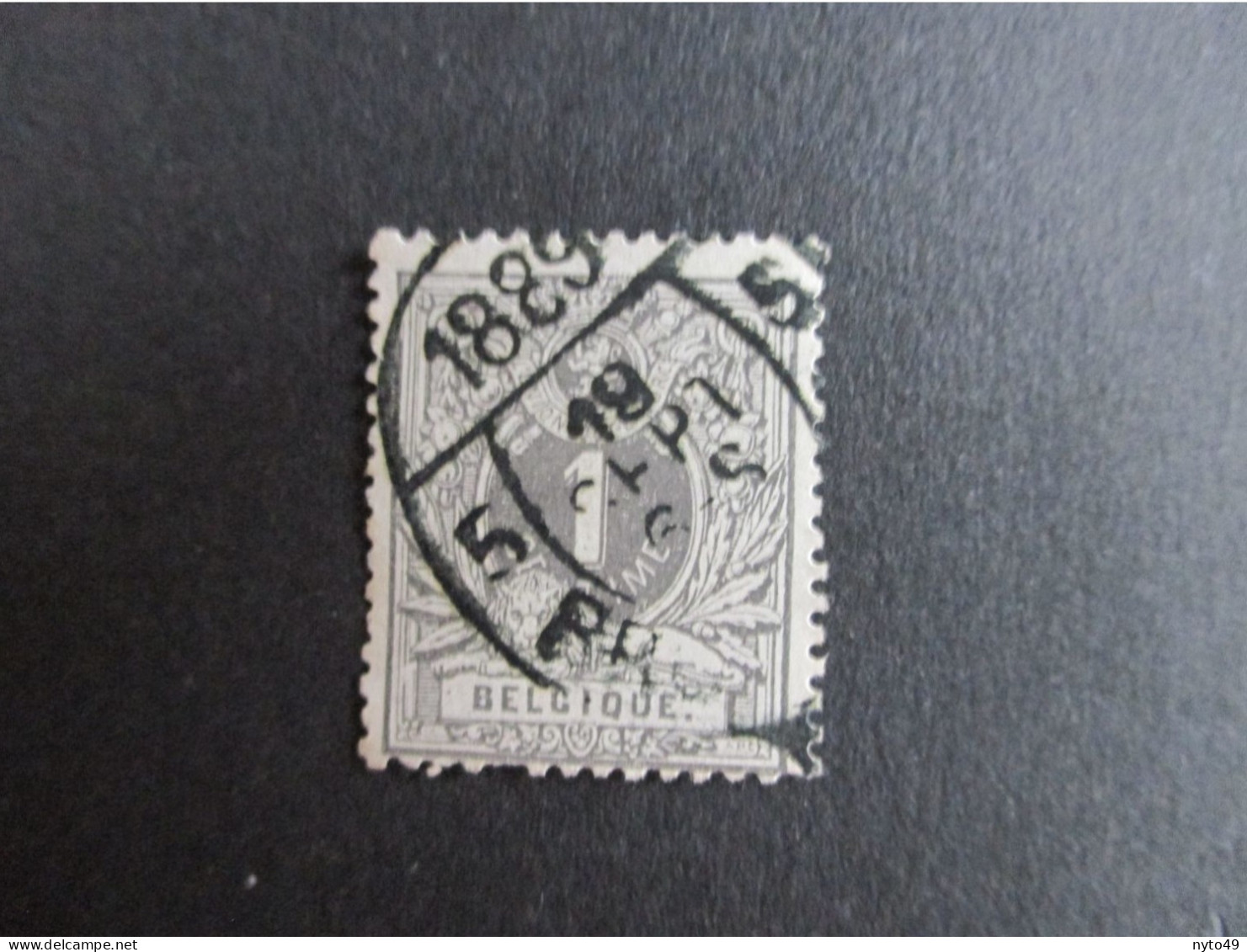 Nr 43 - Liggende Leeuw - Centrale Dagbladstempel Bruxelles 5 - 1889 - 1869-1888 León Acostado