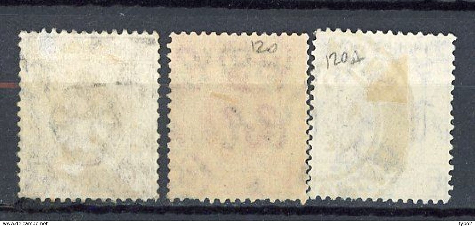 H-K  Yv. N° 118,120,120A ; SG N°117,120,121 Fil CA Mult Script (o) 1,4,5c  George V Cote 1,5 Euro BE R 2 Scans - Gebruikt