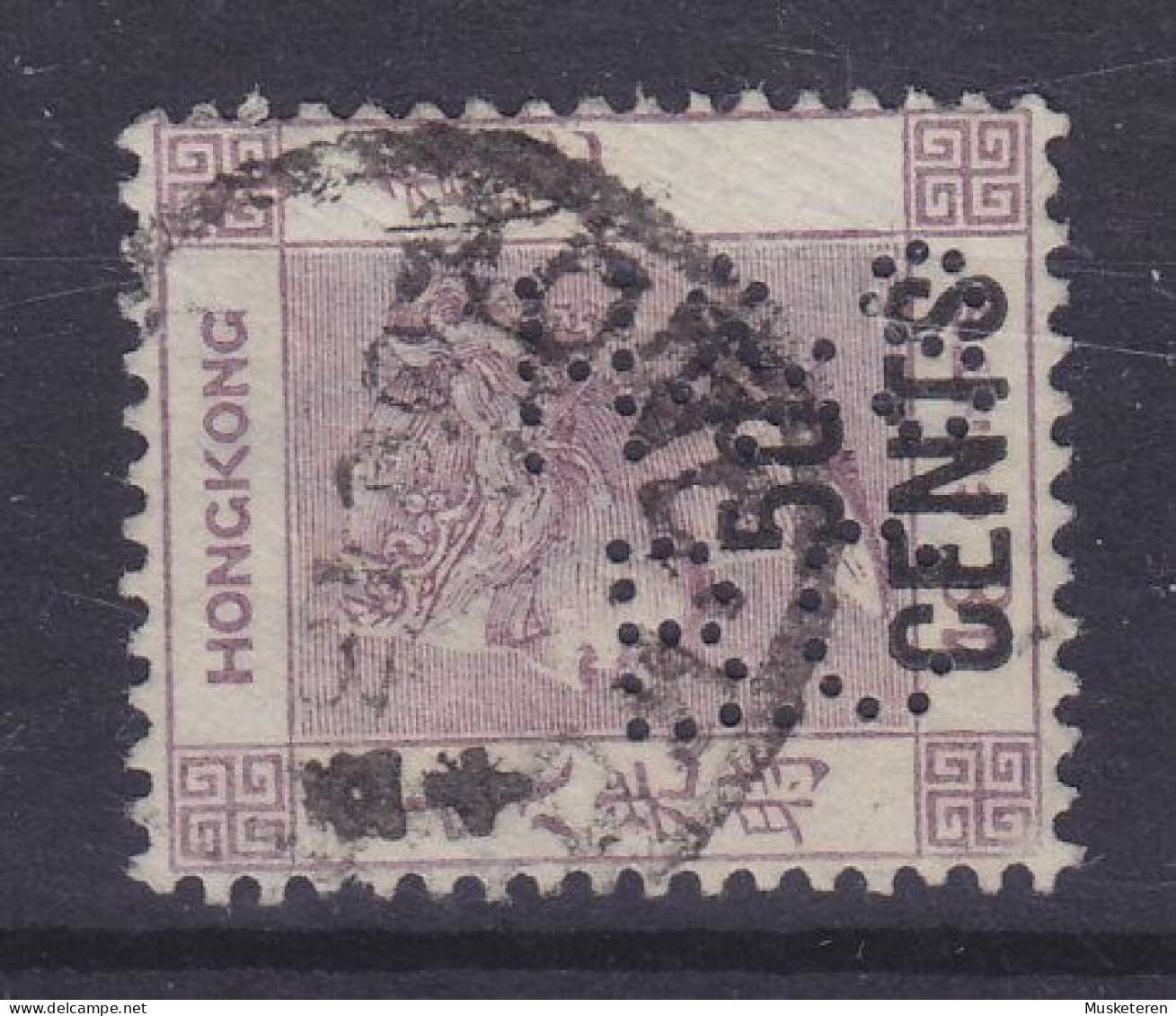 Hong Kong 1865 Mi. 49 II, 50c./48c. Perfin Perforé Lochung 'H&S B.C' (60 Holes) Foochow - Hong Kong & Shanghai Bank. - Used Stamps