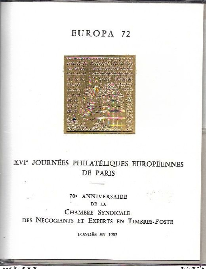 Europa 1972- 7 Documents + 8 Enveloppes (70 é Anniv.journées Philatéliques Européennes Paris) - 1972