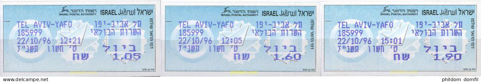 216688 MNH ISRAEL 1996 DISTRIBUCION AUTOMATICA - Nuevos (sin Tab)