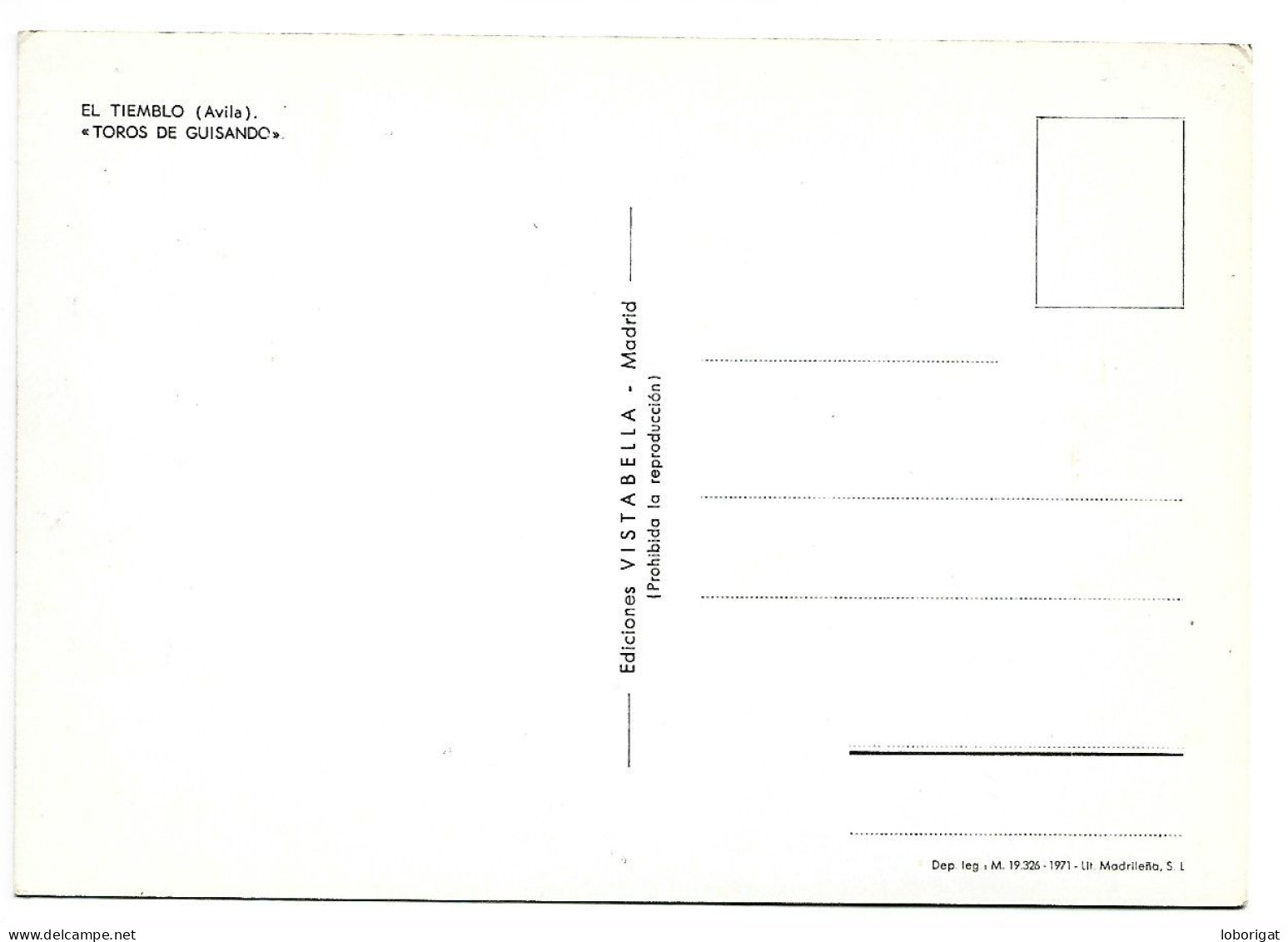 " TOROS DE GUISANDO ".-  EL TIEMBLO - AVILA.- ( ESPAÑA ) - Ávila