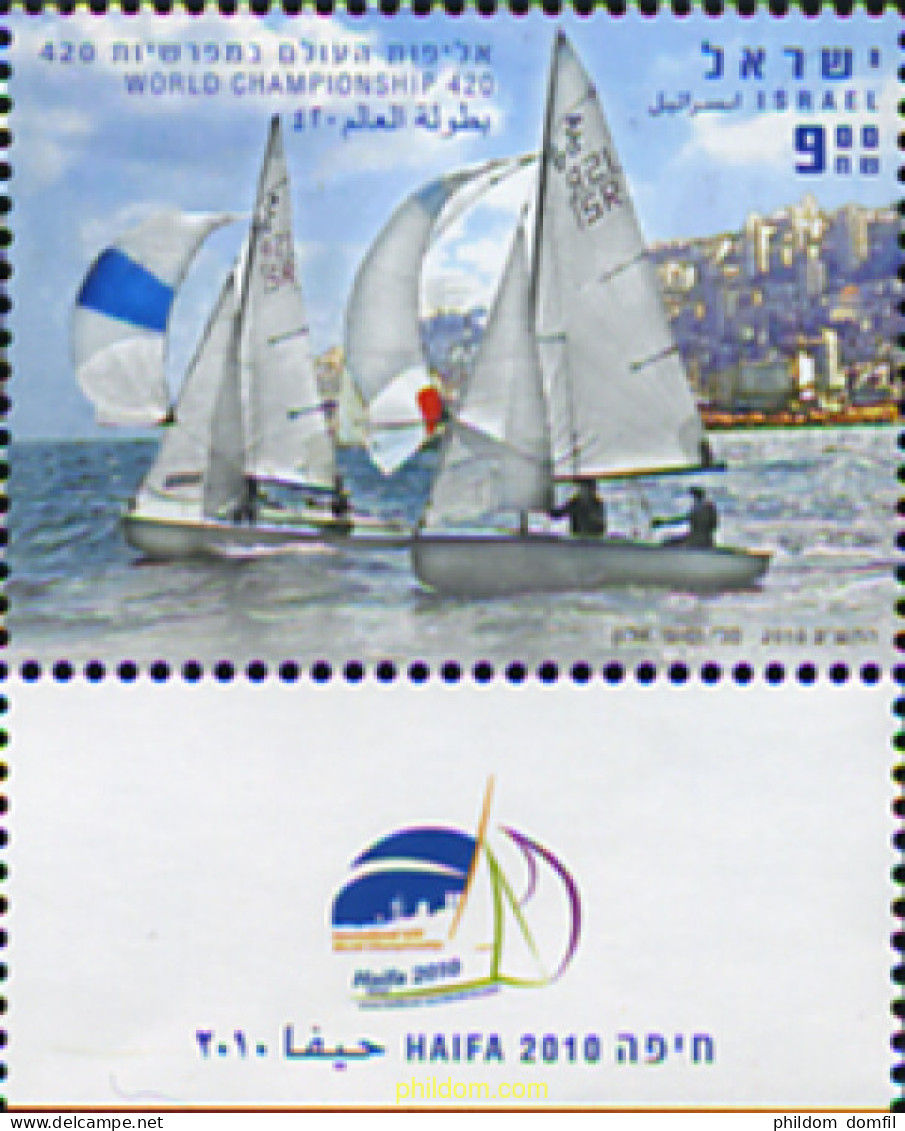 329063 MNH ISRAEL 2010 CAMPEONATOS DEL MUNDO DE VELA - Ongebruikt (zonder Tabs)