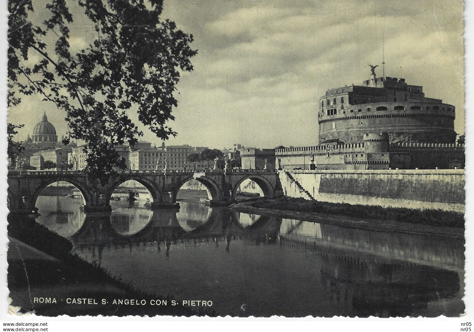 ITALIE - ITALIA - ITALY - ROMA - Castel's Angelo Con S. Pietro - ROME ( OM  " Cita De Vaticano Poste  " 1950 ) - Castel Sant'Angelo