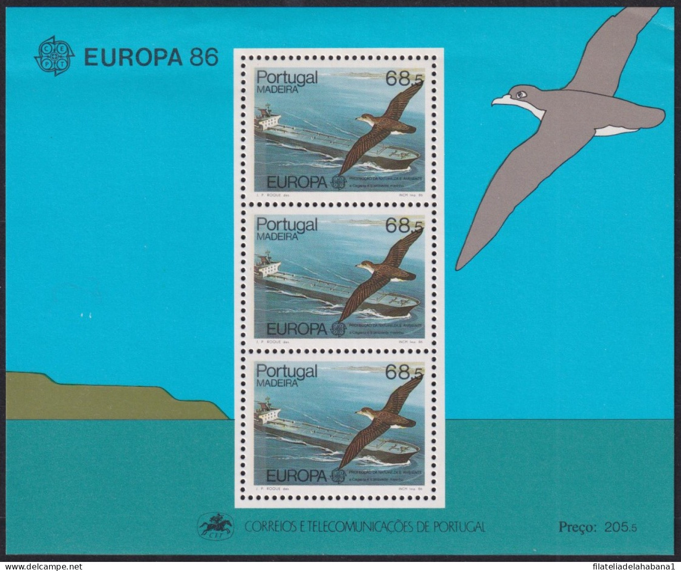 F-EX47465 PORTUGAL MADEIRA MNH 1986 EUROPA CEPT SHIP OISEAUX BIRD AVES PAJAROS.  - Gaviotas
