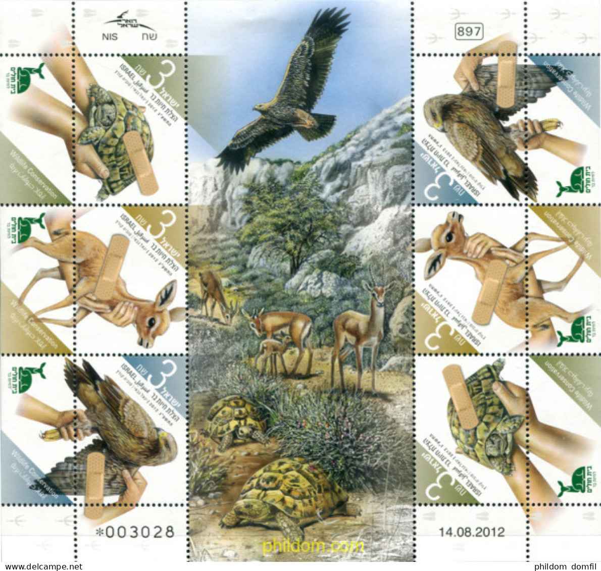310761 MNH ISRAEL 2012 CONSERVACION DE LA FAUNA SALVAJE - Unused Stamps (without Tabs)