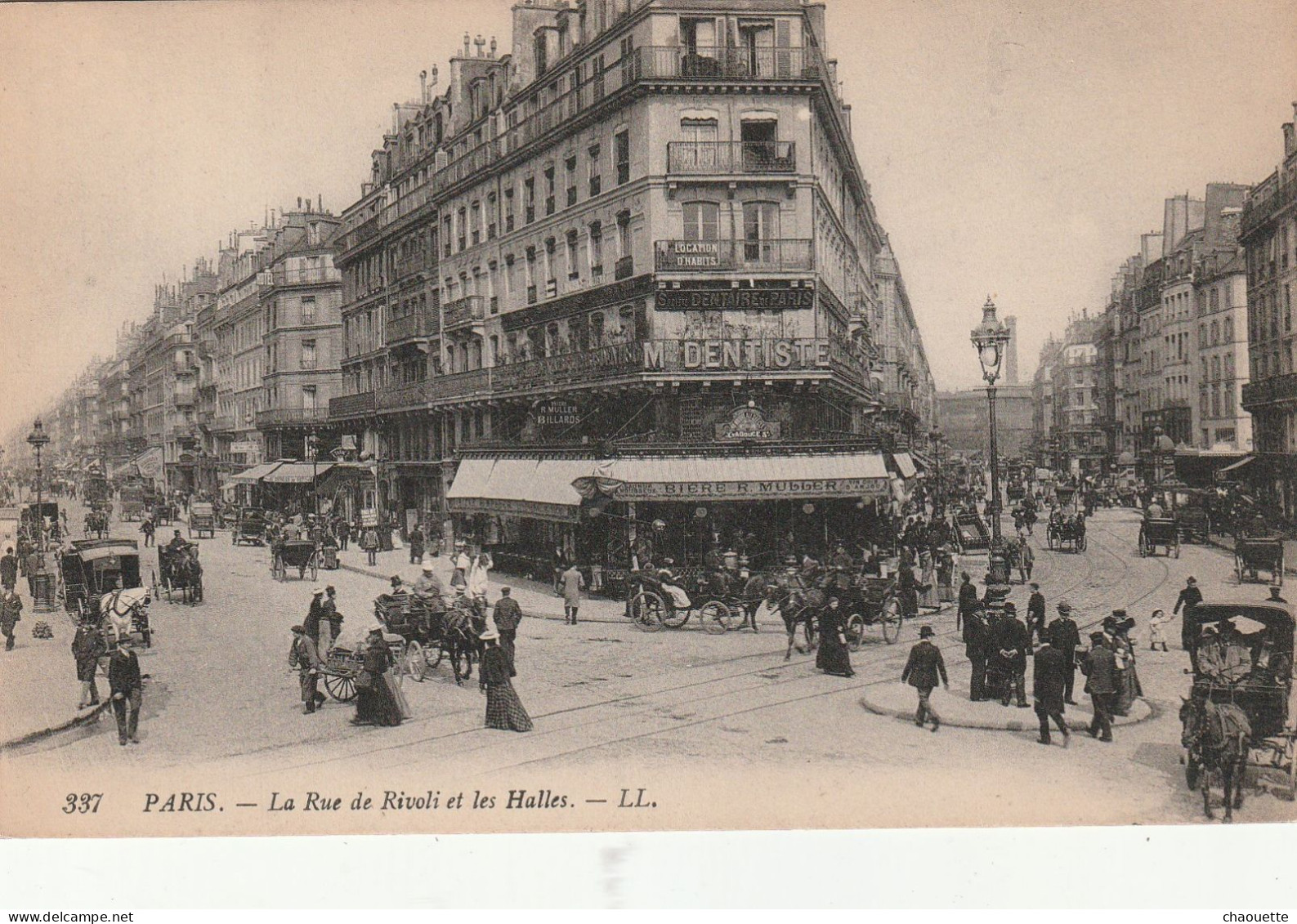 Rue  De Rivoli Et Les Halles   Edit  LL No 337 - Non Classés