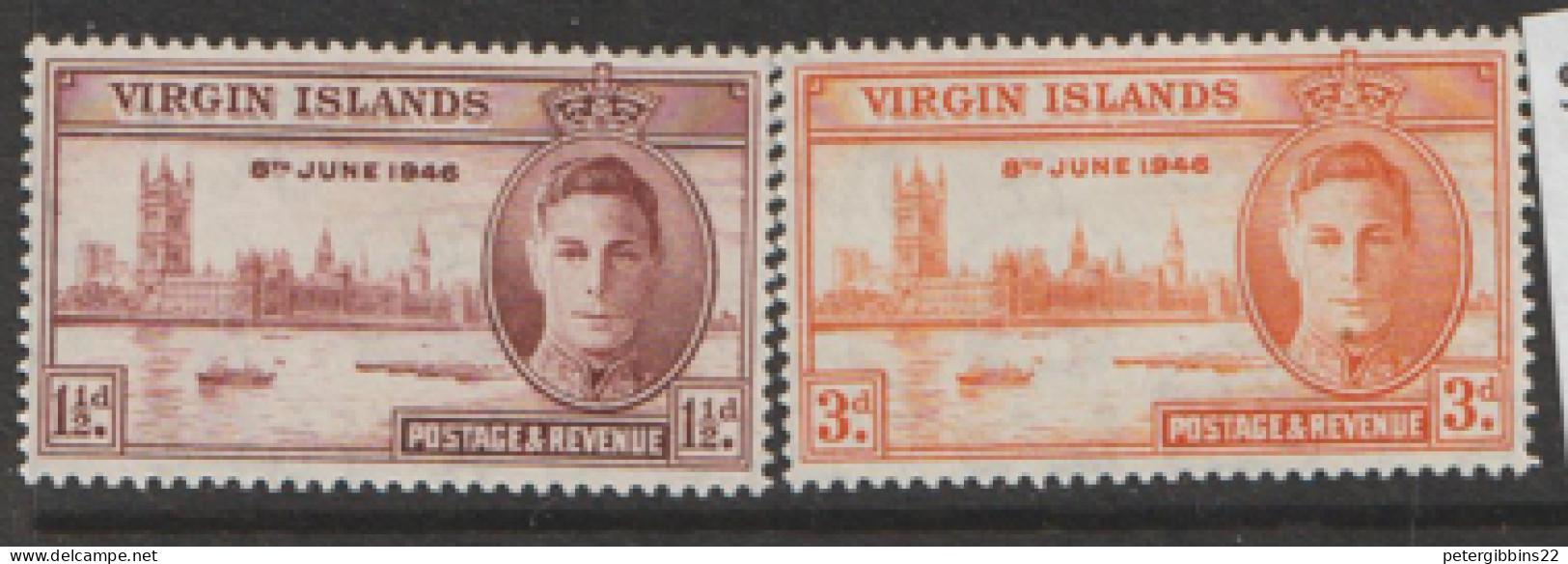 Brtish Virgin Islands  1946   SG 122-3  Victory  Mounted Mint - British Virgin Islands