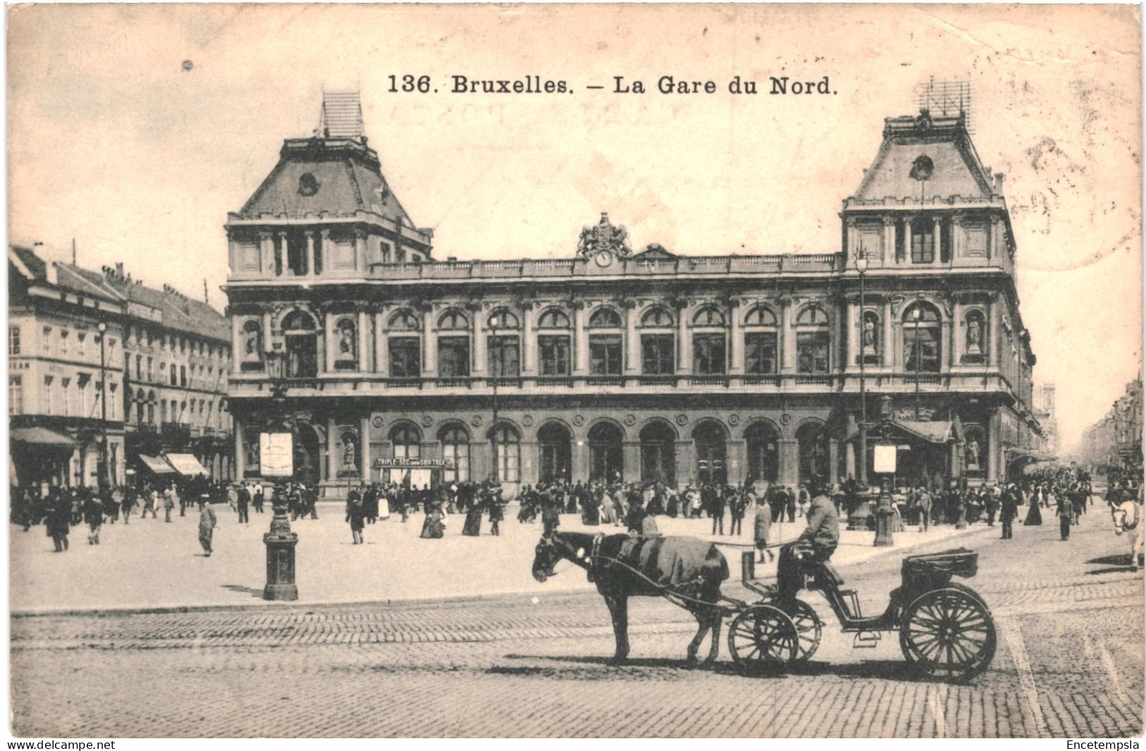 CPA Carte Postale Belgique Bruxelles Gare Du Nord  Animée 1913   VM75965 - Spoorwegen, Stations