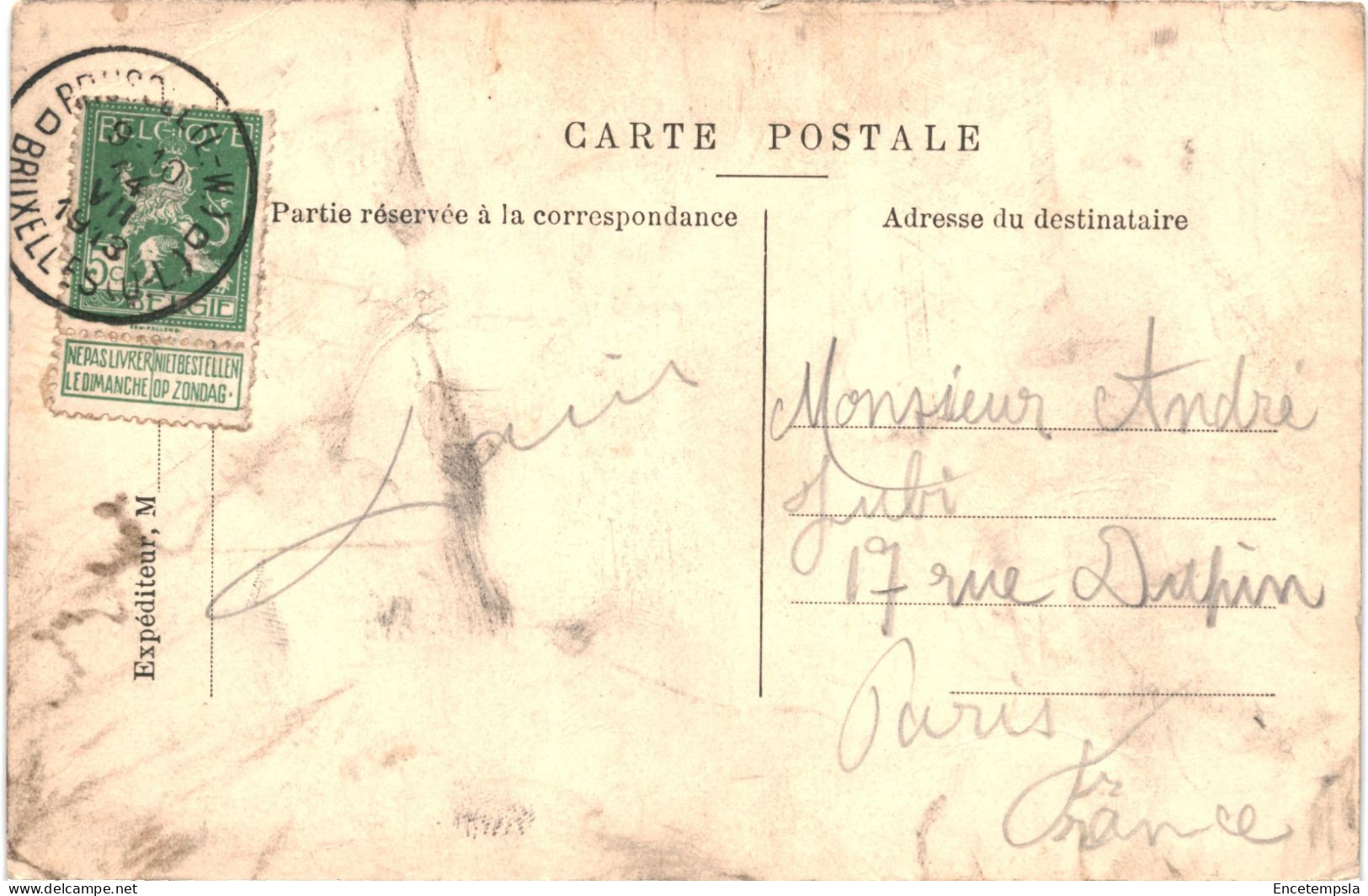 CPA Carte Postale Belgique Bruxelles Gare Du Nord  Animée 1913   VM75965 - Chemins De Fer, Gares