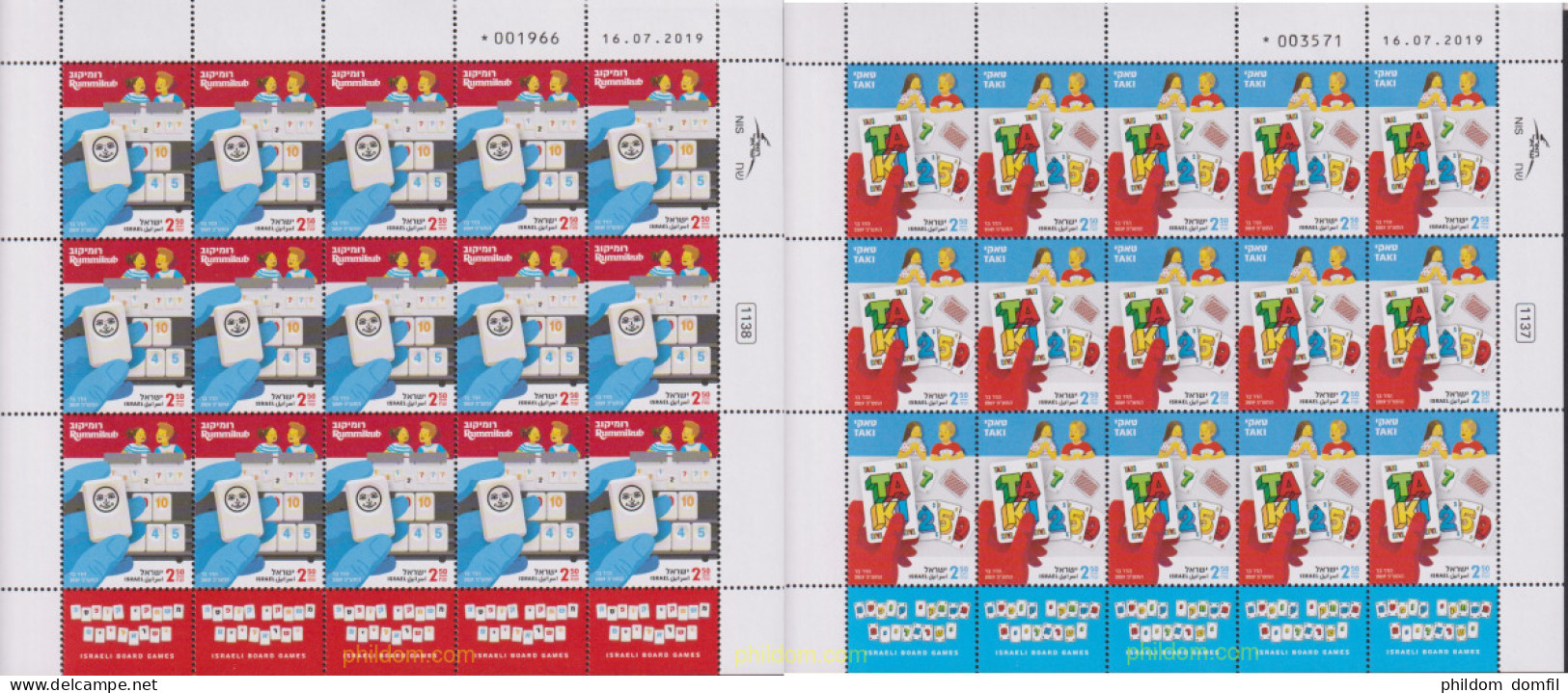 620083 MNH ISRAEL 2019 JUEGOS DE MESA ISRAELÍES - Ongebruikt (zonder Tabs)