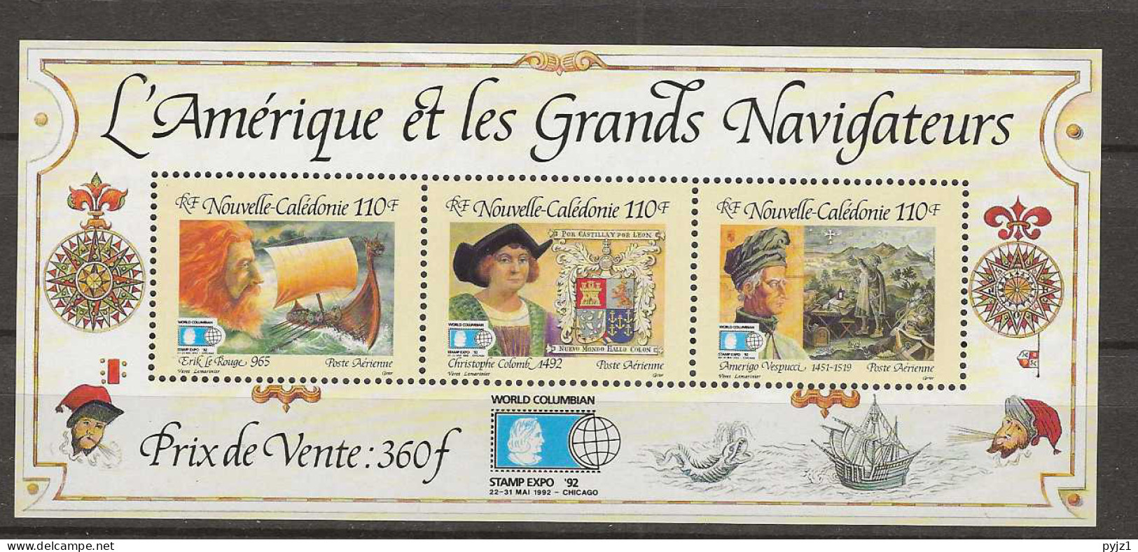 1992 MNH Nouvelle Caledonie Mi Block 14 Postfris** - Blocks & Sheetlets