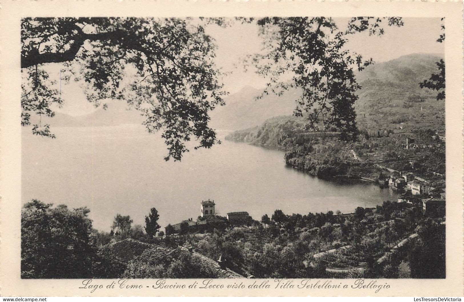 ITALIE - Lago Di Como - Bacino Di Lecco Vista Dalla Villa Serbellonia A Bellogia - Carte Postale Ancienne - Como