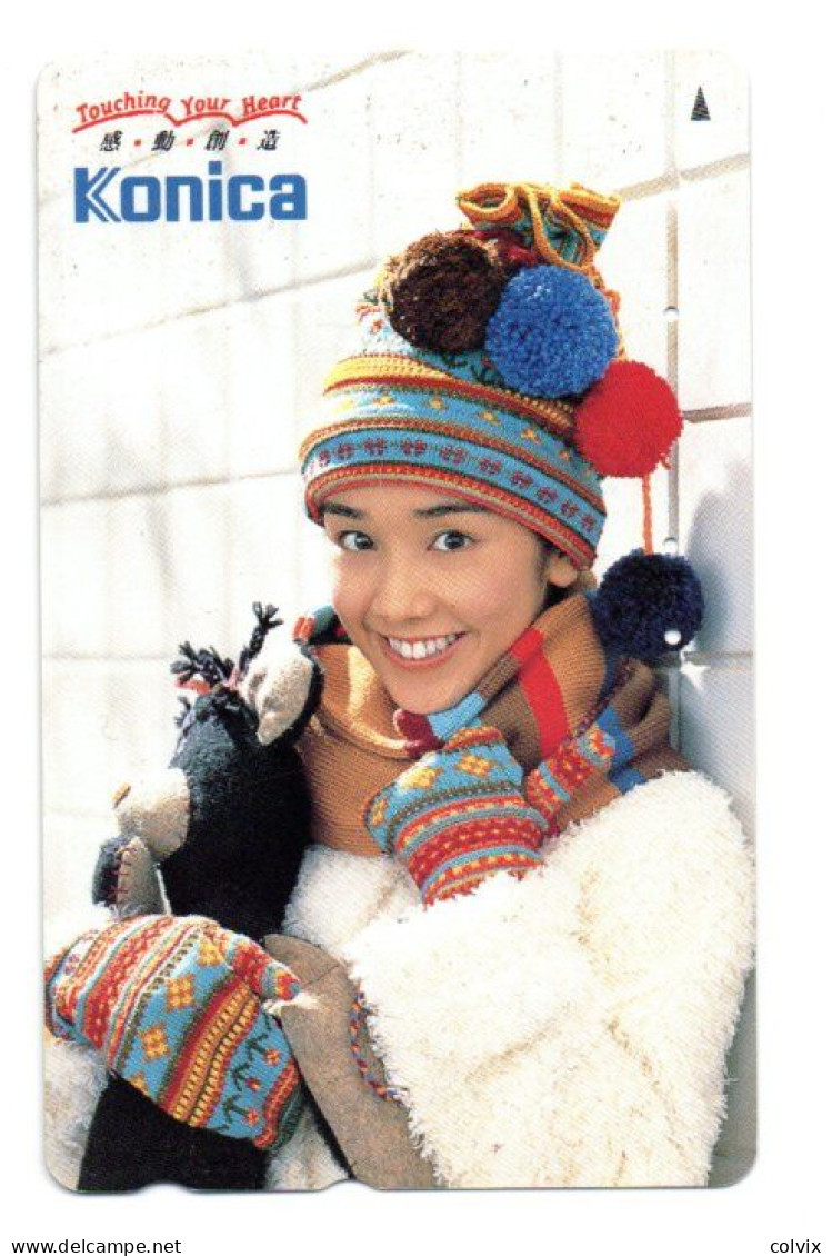 TELECARTE JAPON PHOTO KONICA GIRL FEMME - Publicidad