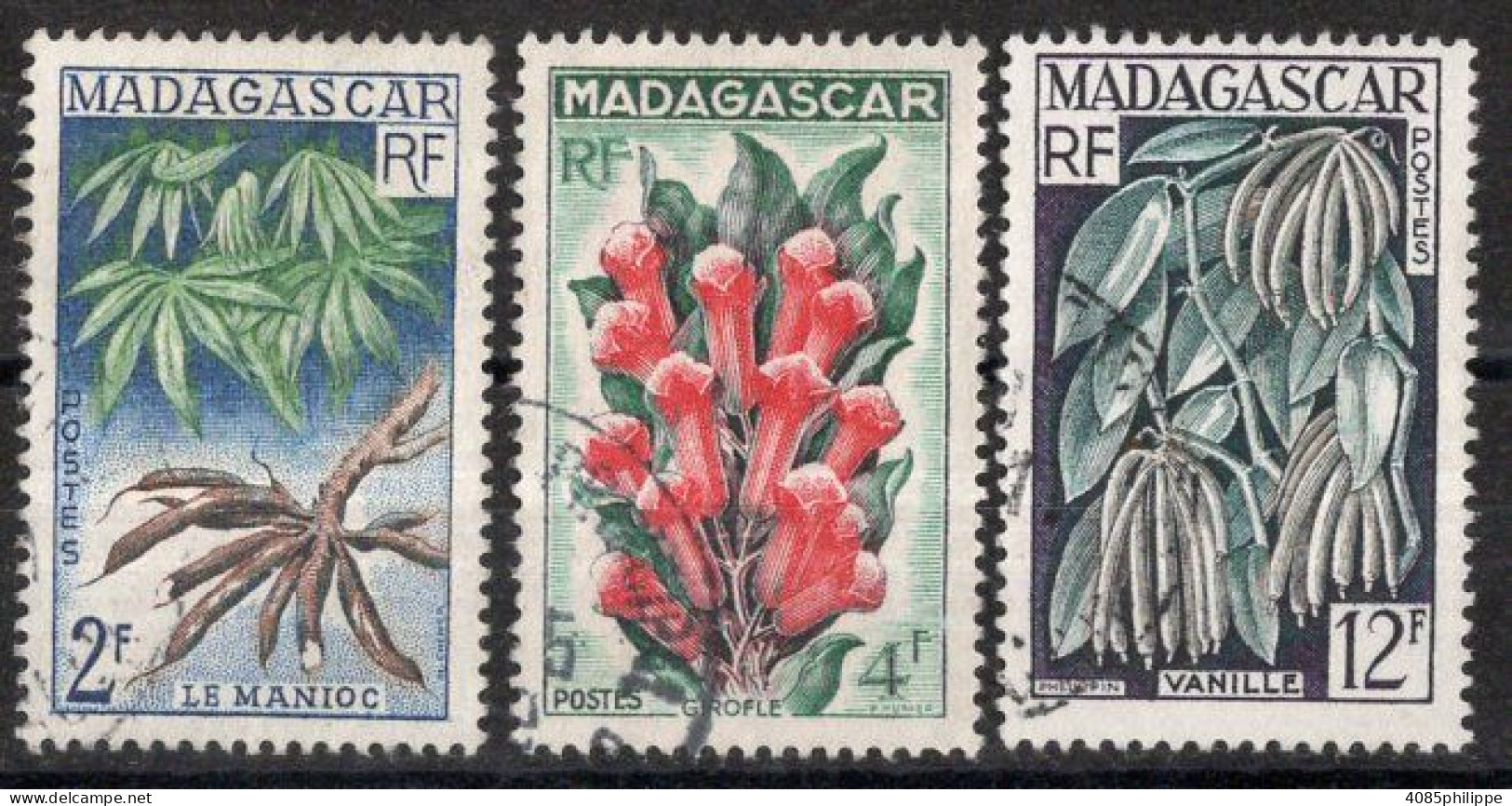 MADAGASCAR Timbres-Poste N° 332 à 334 Oblitérés TB Cote : 1€50 - Usati