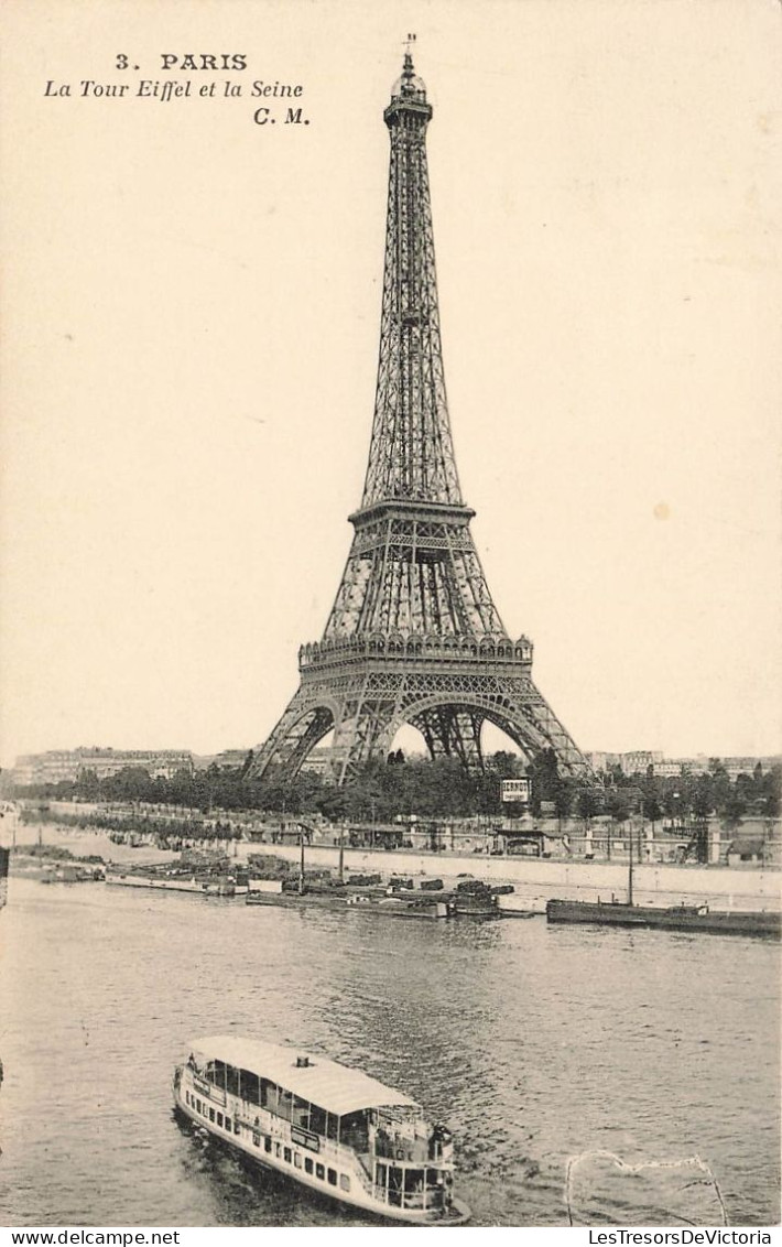 FRANCE -  Paris - Tour Eiffel Et La Seine - Carte Postale Ancienne - Tour Eiffel