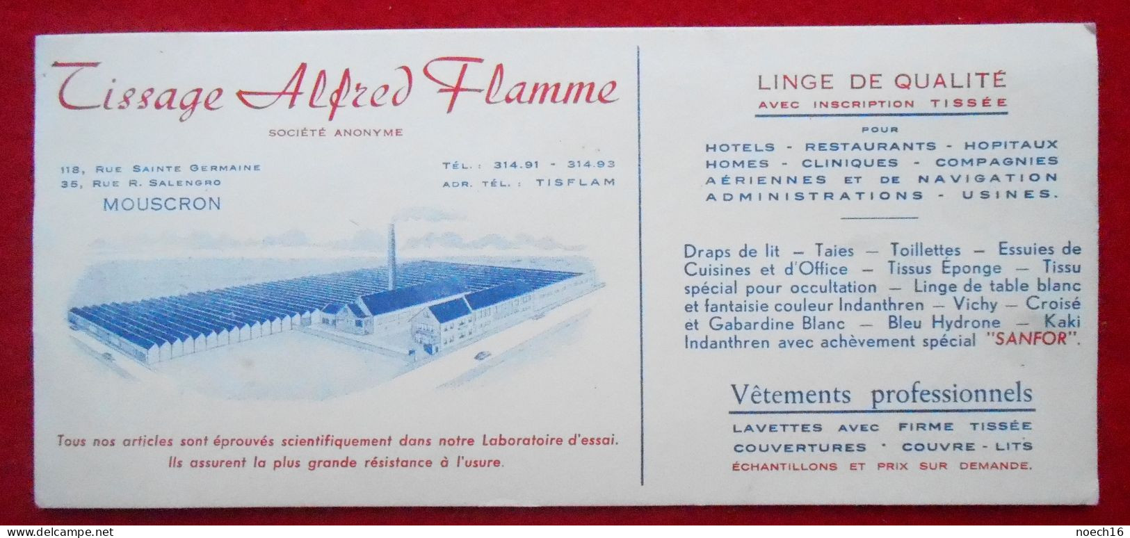 Buvard Tissage Alfred Flamme, Mouscron - Linge De Qualité - Kleding & Textiel