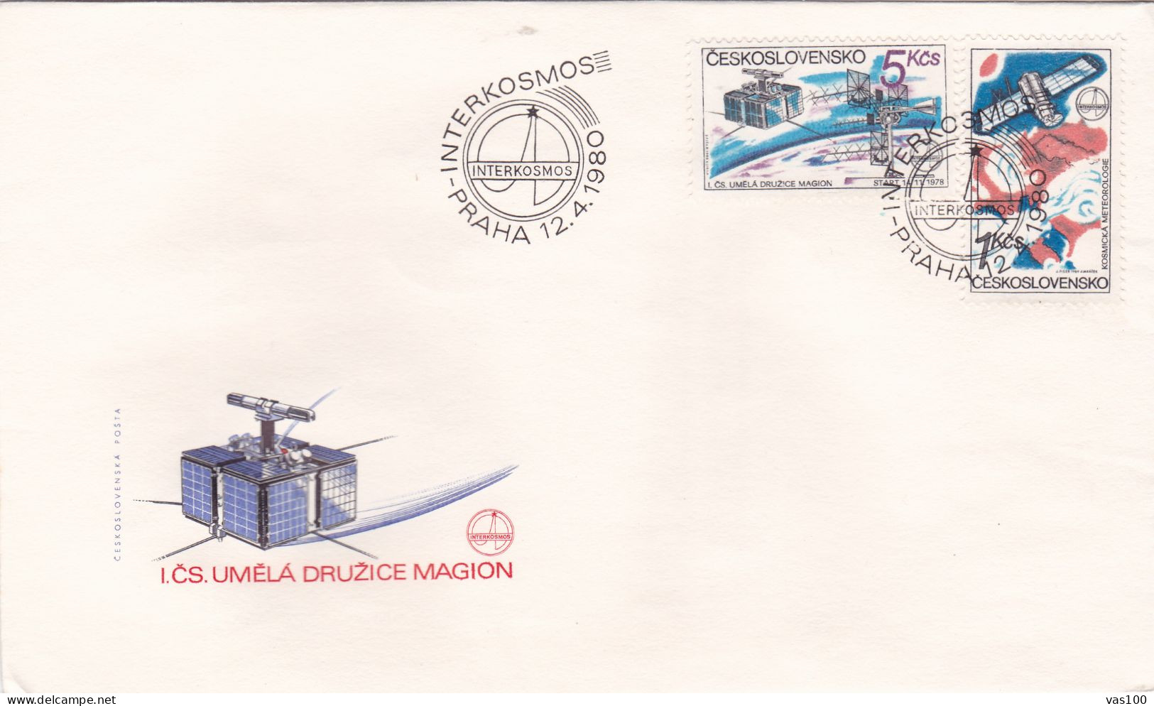 INTERKOSMOS 1980 COVERS   FDC  CIRCULATED  Tchécoslovaquie - Briefe U. Dokumente