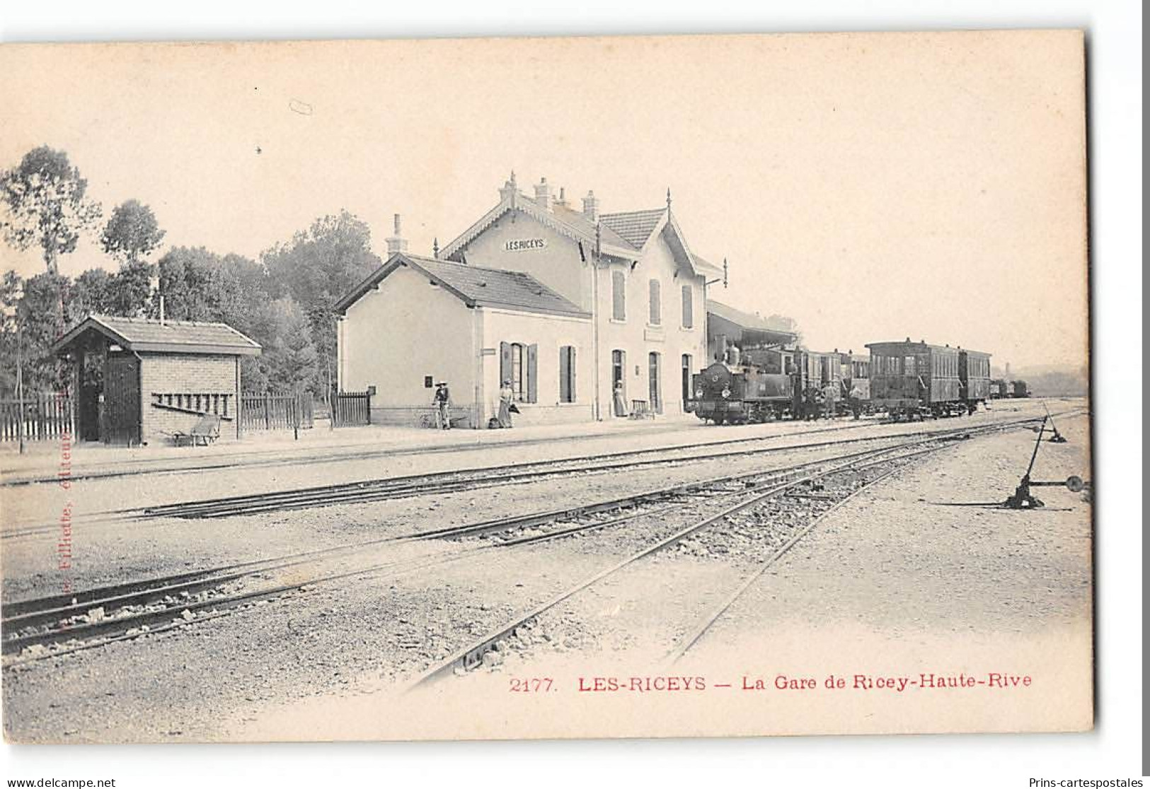 CPA 10 Les Riceys La Gare Et Le Train Tramway - Les Riceys